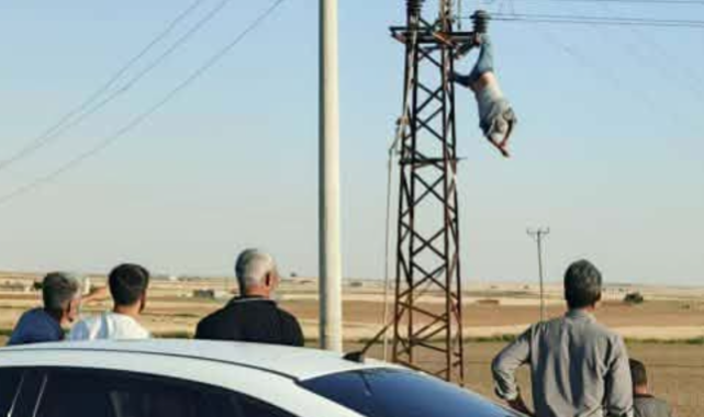 Şanlıurfa’da elektrik direğinde akıma kapılarak asılı kalan işçi yaralandı