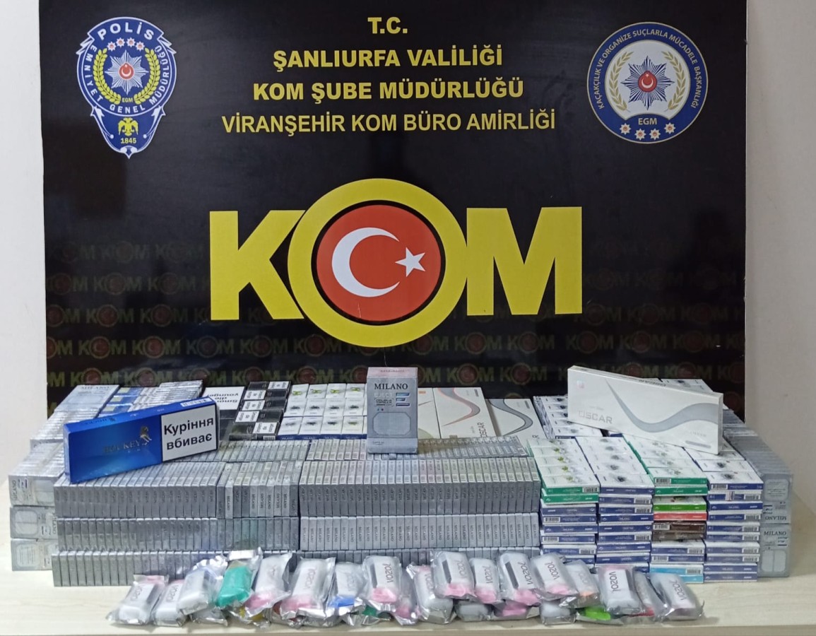 Viranşehir’de kaçak sigaralar ele geçirildi